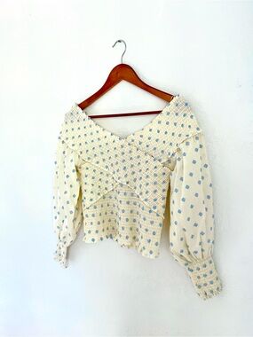 BB Dakota Smocked Wrap Top
